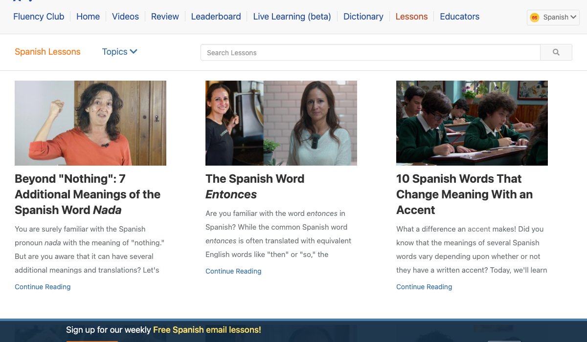 espanhol Lessons